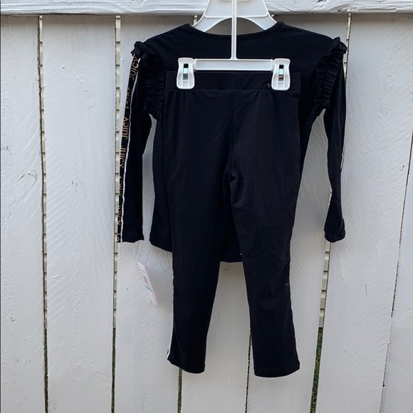 NWT Juicy Couture Girls 2 Piece‎ Legging Set Black/Gold - Picture 5 of 6